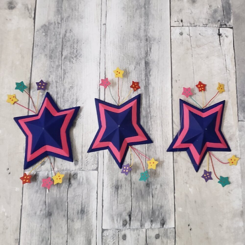 Set of 3 Star Metal Star Ornaments
